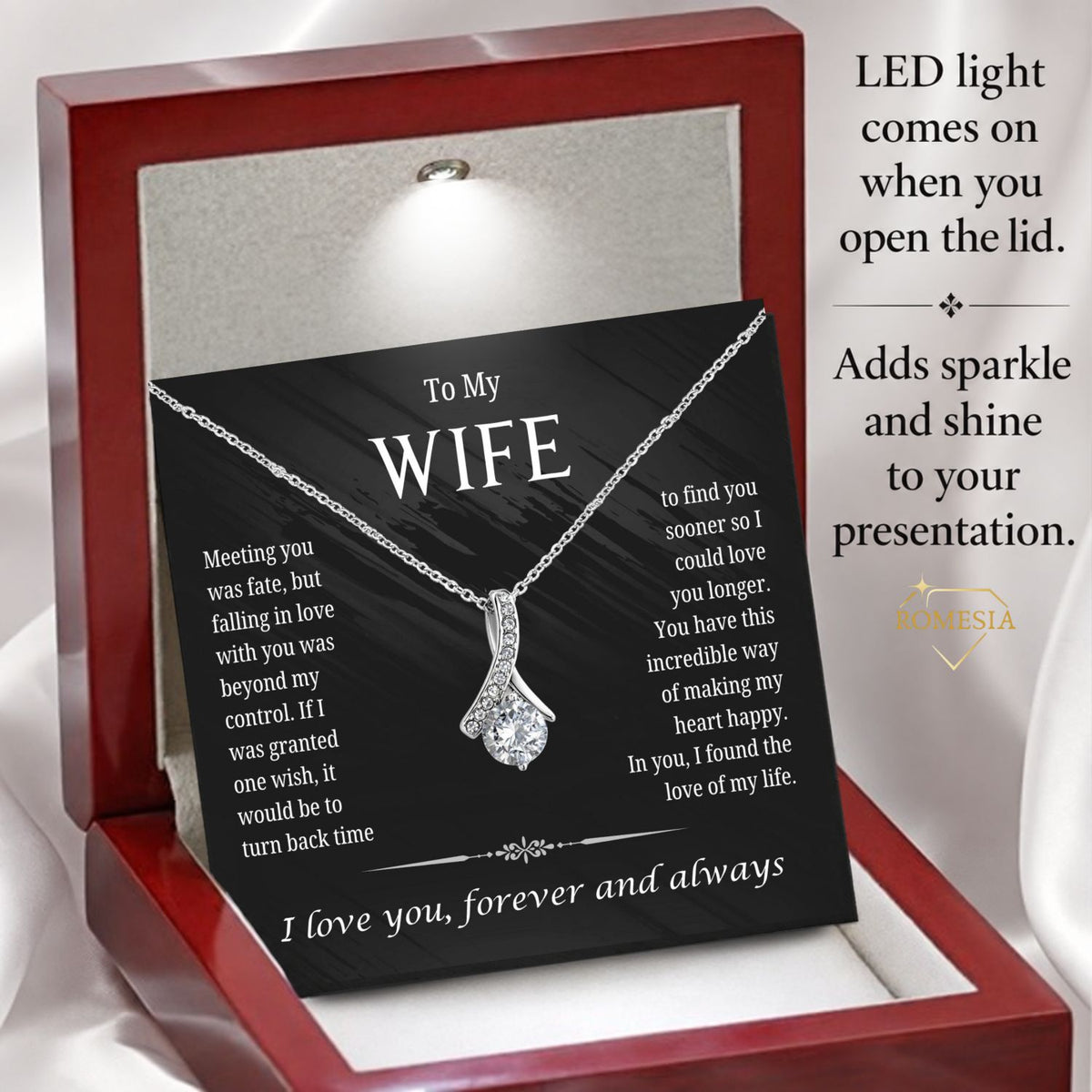 To My Wife Alluring Beauty Pendent- One Wish, Gift for Her