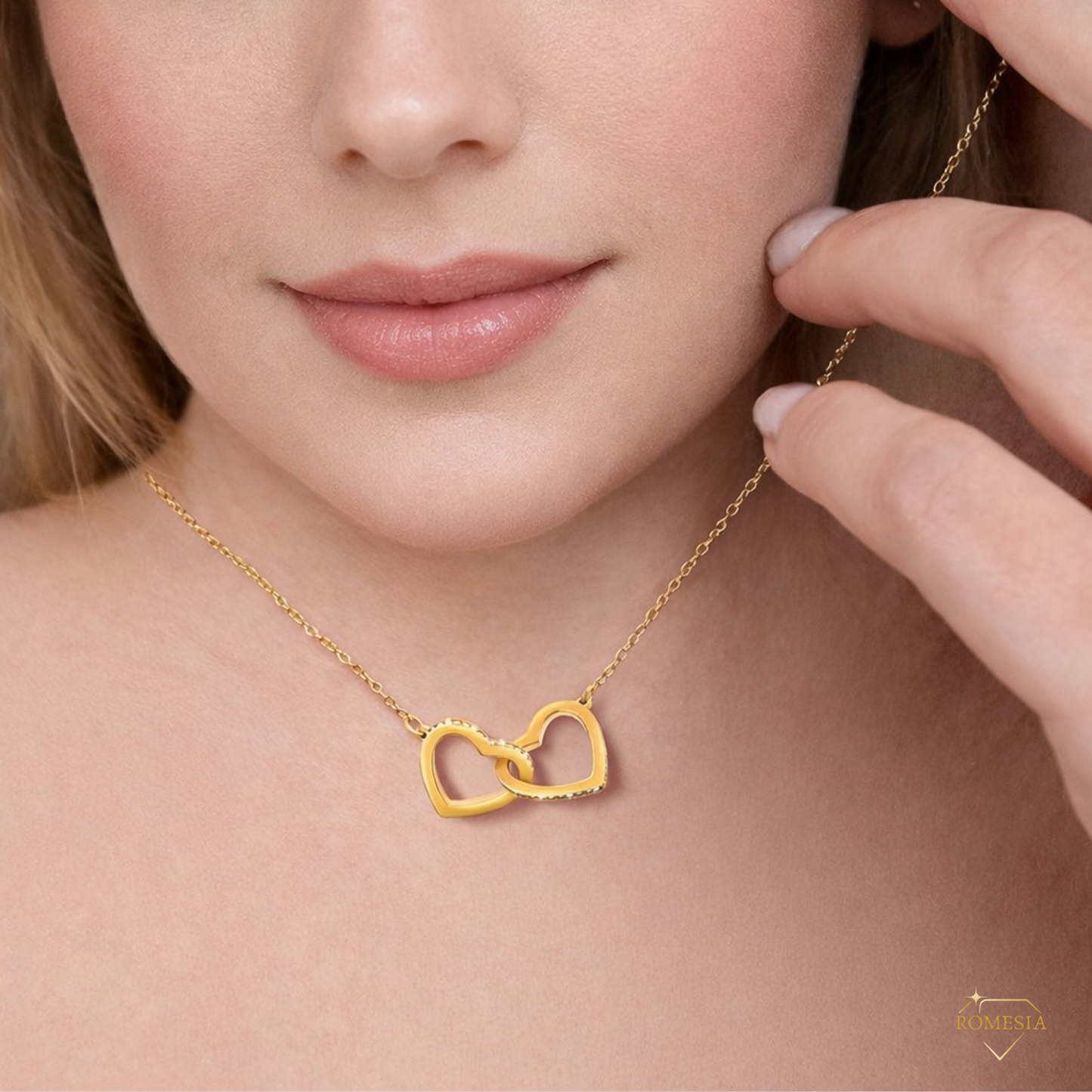 Daughter Necklace from Dad-Fan Hearts-Interlocking Hearts Necklace,Gift for Daughter,Message Card