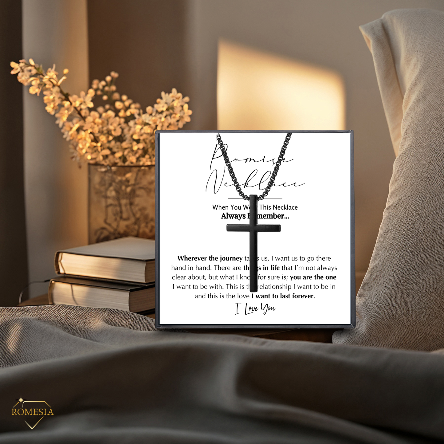 Stainless Steel Promise Cross Pendent for Him