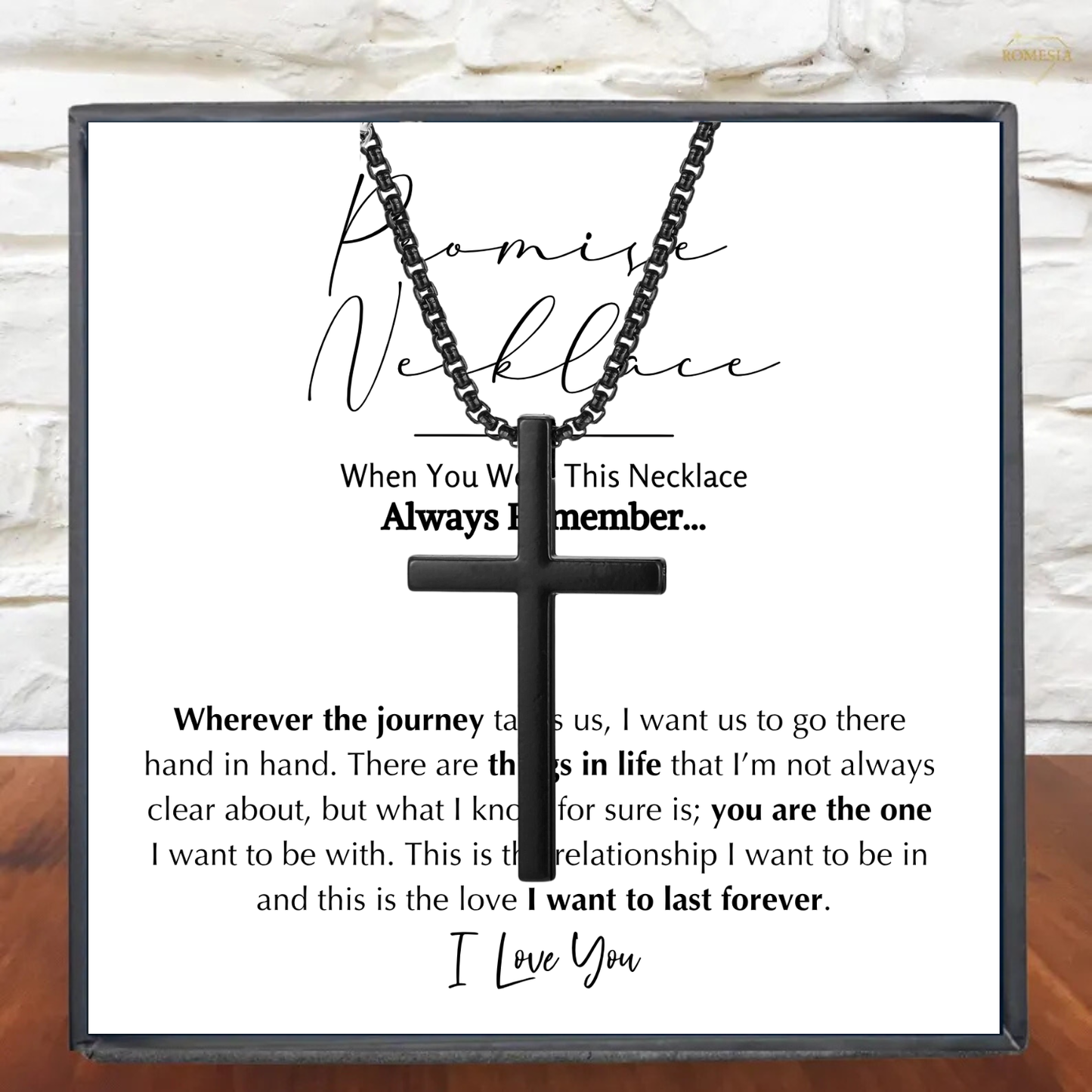 Stainless Steel Promise Cross Pendent for Him