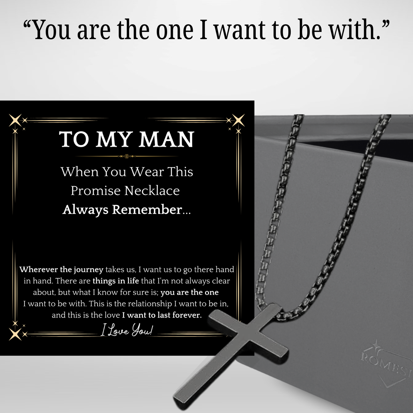 To My Man-Stainless Steel Cross Pendent for Him