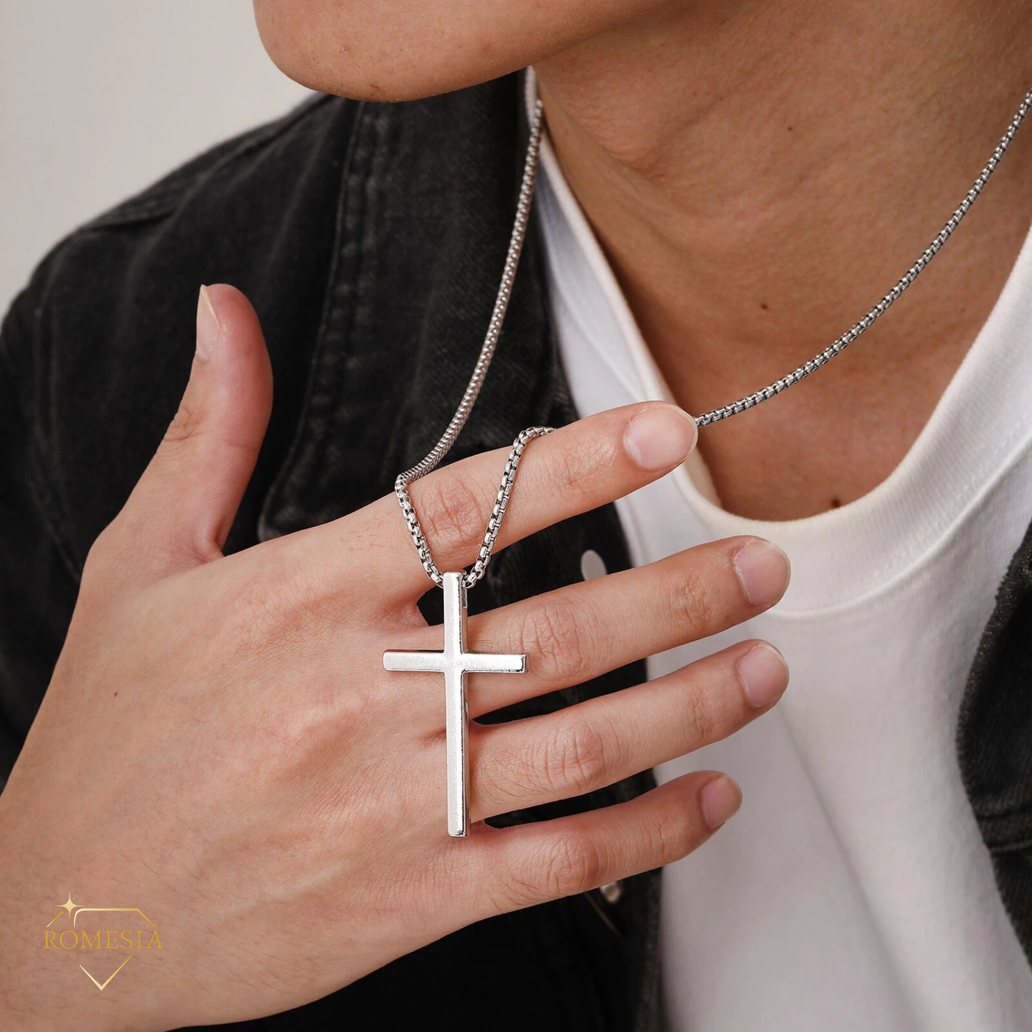 Stainless Steel Promise Cross Pendent for Him
