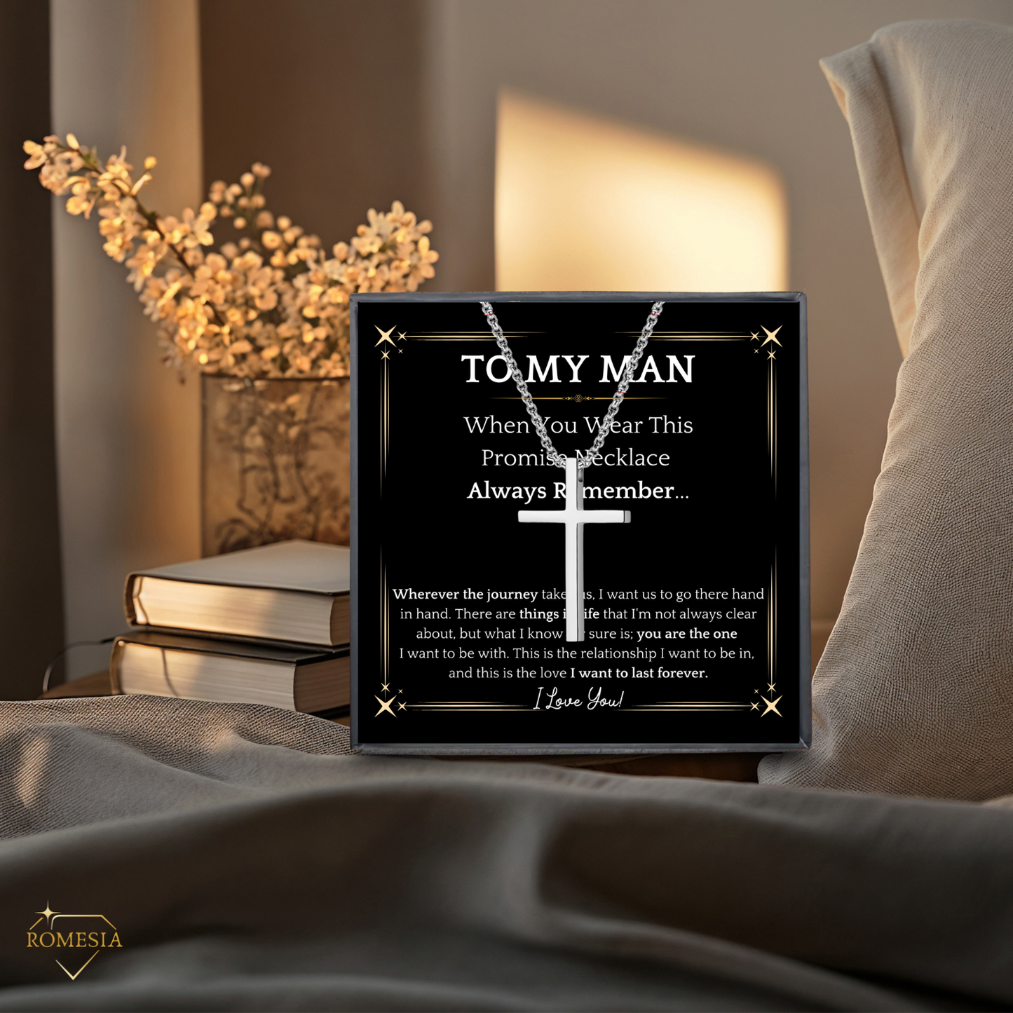 To My Man-Stainless Steel Cross Pendent for Him