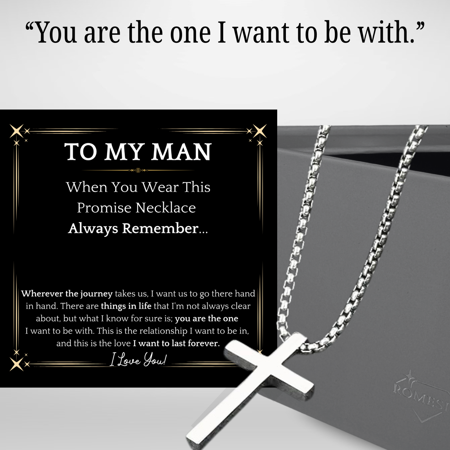 To My Man-Stainless Steel Cross Pendent for Him