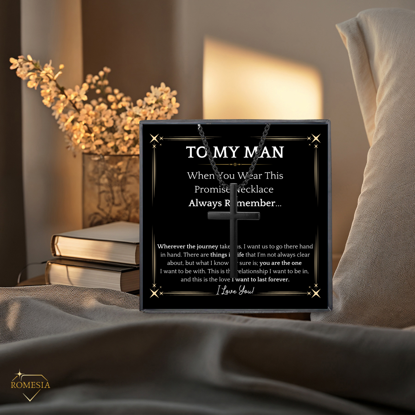 To My Man-Stainless Steel Cross Pendent for Him