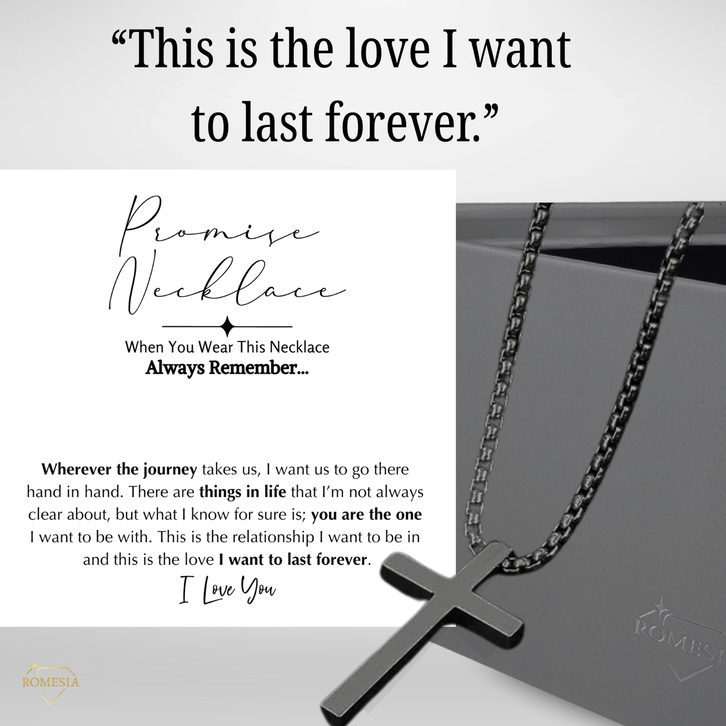 Stainless Steel Promise Cross Pendent for Him