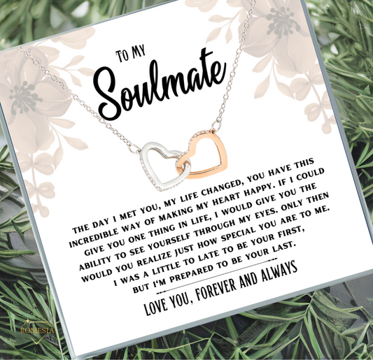 Soulmate-Prepared to be your last- Interlocking Hearts necklace