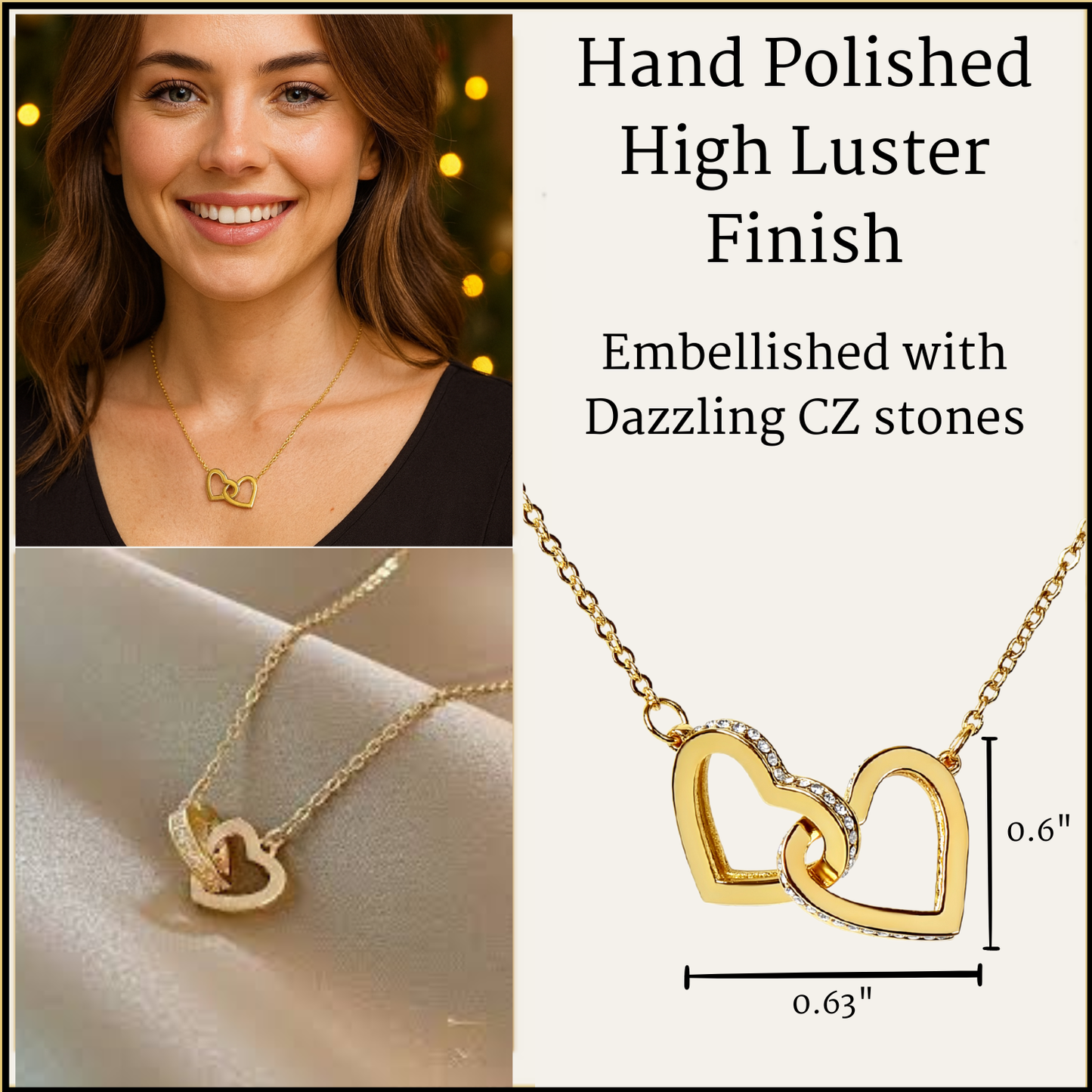 To My Granddaughter- Endless Light-Interlocking Hearts Pendent