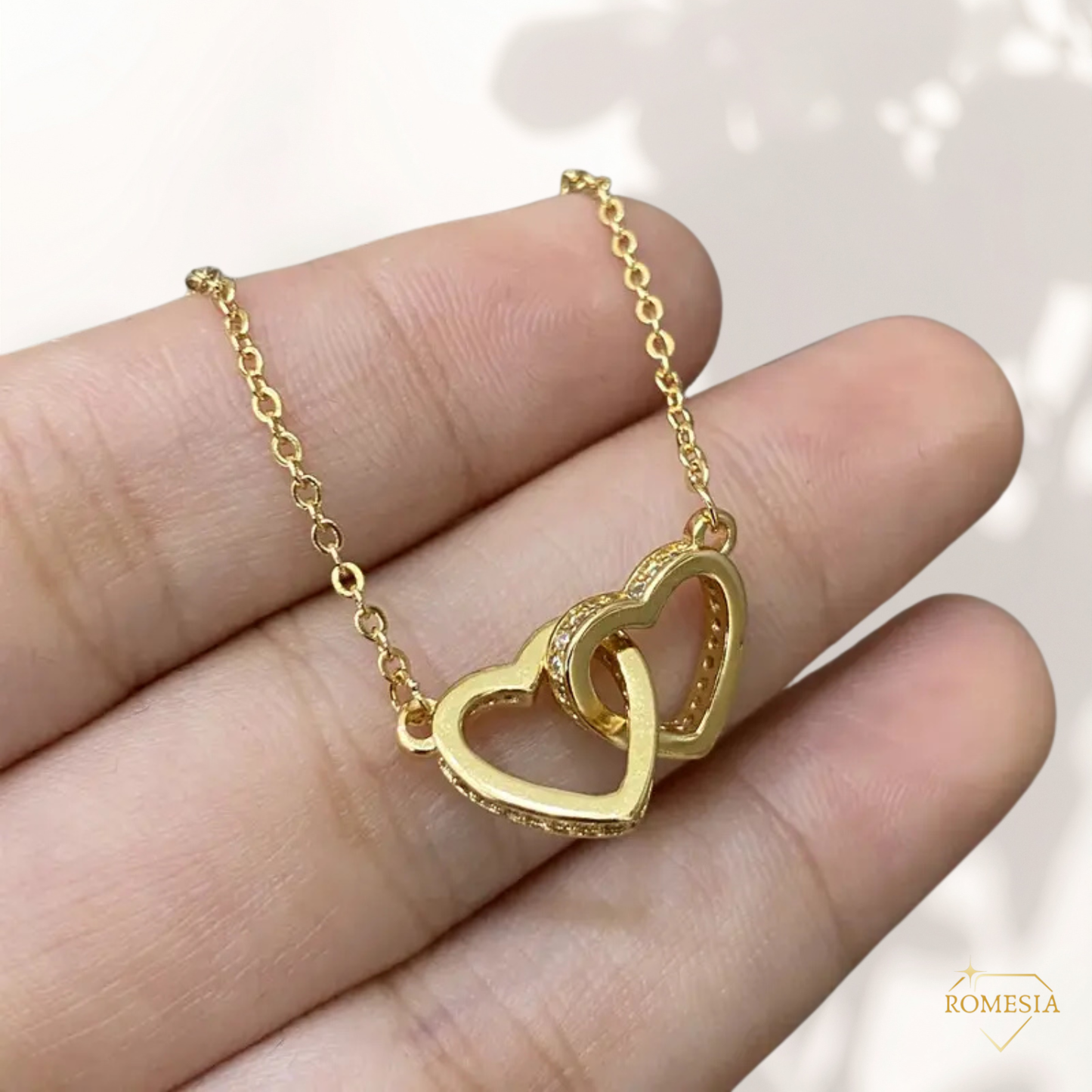 To My Granddaughter- Endless Light-Interlocking Hearts Pendent