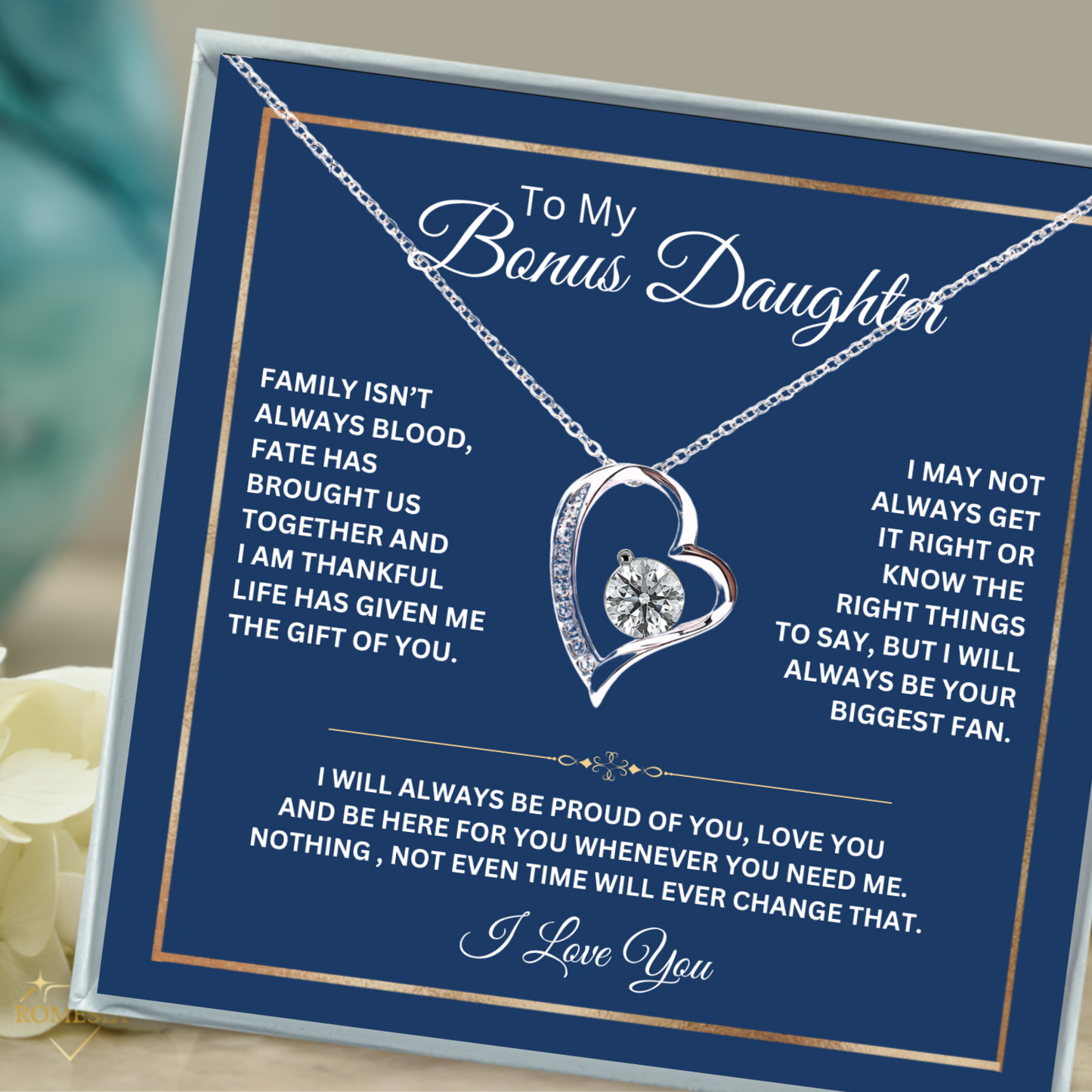 To My Bonus Daughter-Fate has brought us together-Forever Love Necklace