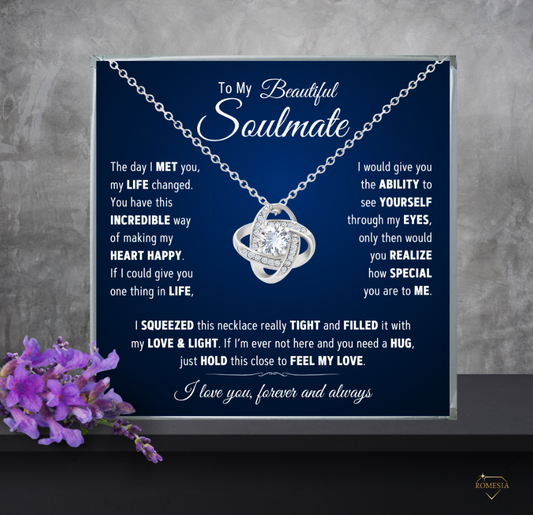 To My Beautiful Soulmate-Best Thing- Love Knot Necklace