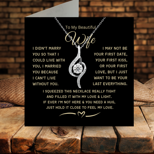 To My Beautiful Wife-My Love- Adoring Love Necklace