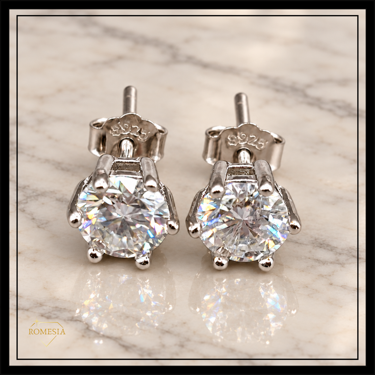 6mm-925 Sterling Silver Earrings