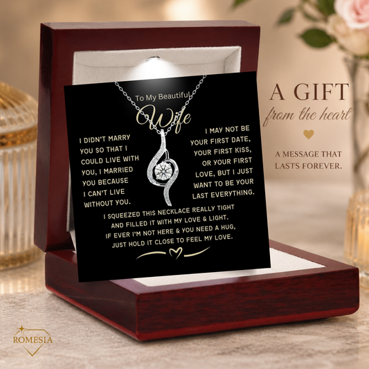 Wife necklace gift, Teardrop Necklace, available with 925 Earrings