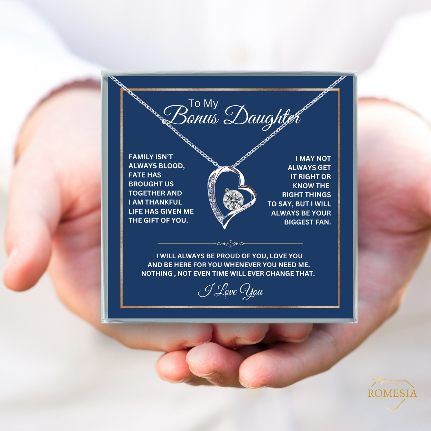 To My Bonus Daughter-Fate has brought us together-Forever Love Necklace