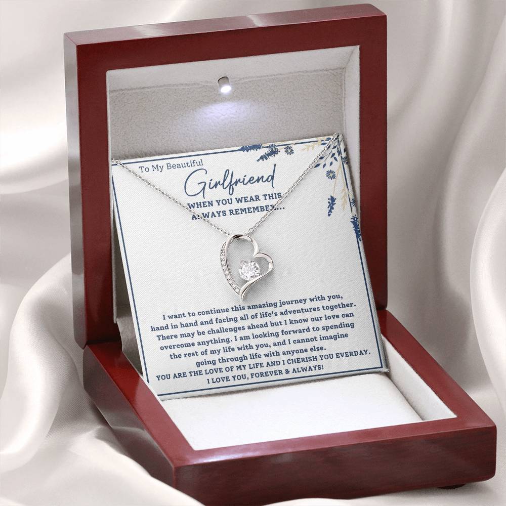 To My Beautiful Girlfriend-Hand in Hand-Forever Love Necklace