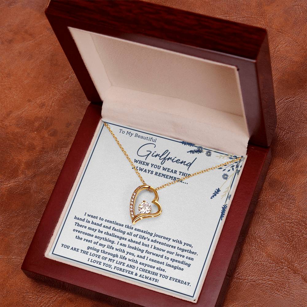 To My Beautiful Girlfriend-Hand in Hand-Forever Love Necklace