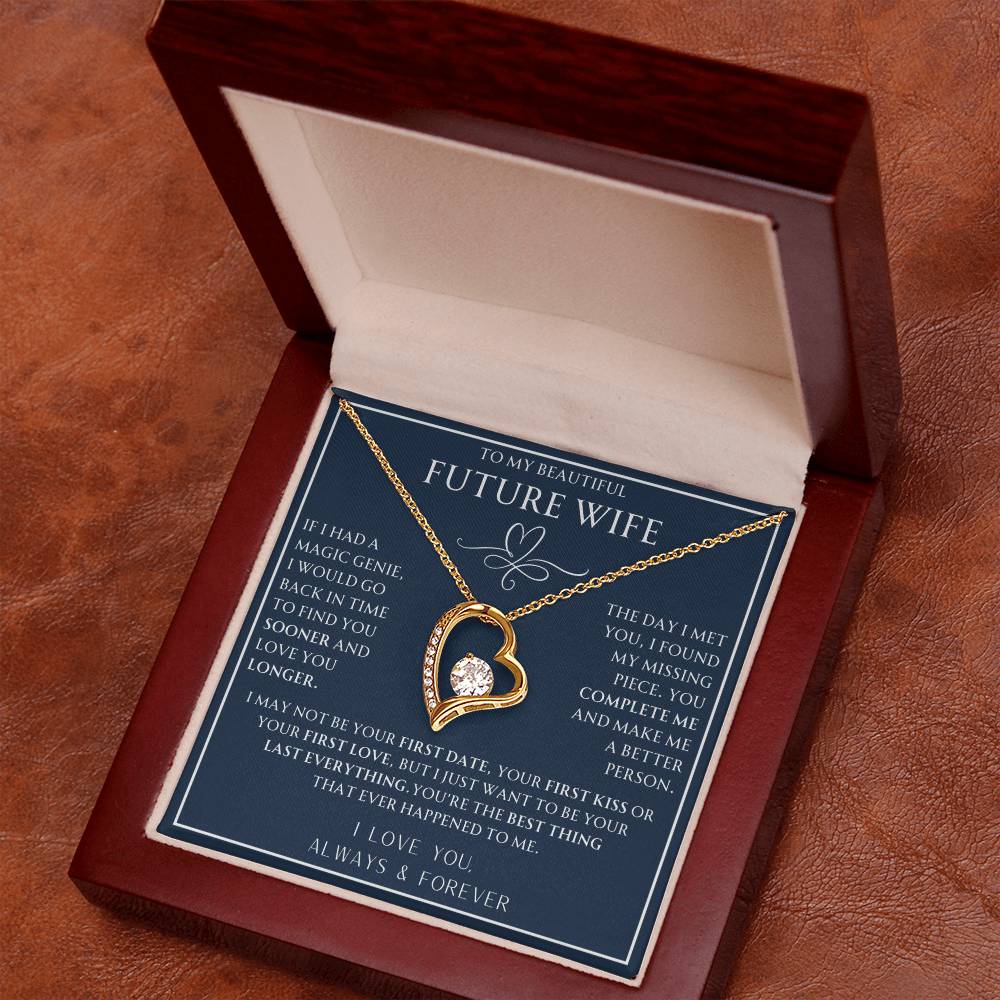 To My Future Wife- If I had a Magic Genie- Forever Love Necklace