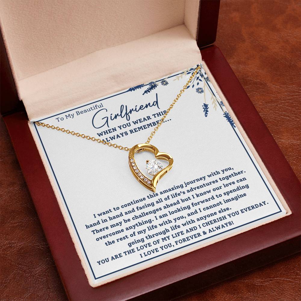 To My Beautiful Girlfriend-Hand in Hand-Forever Love Necklace