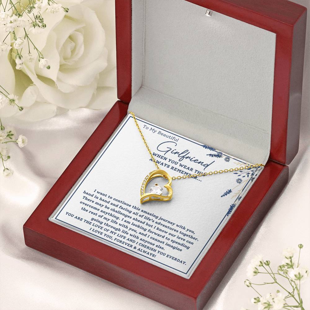 To My Beautiful Girlfriend-Hand in Hand-Forever Love Necklace