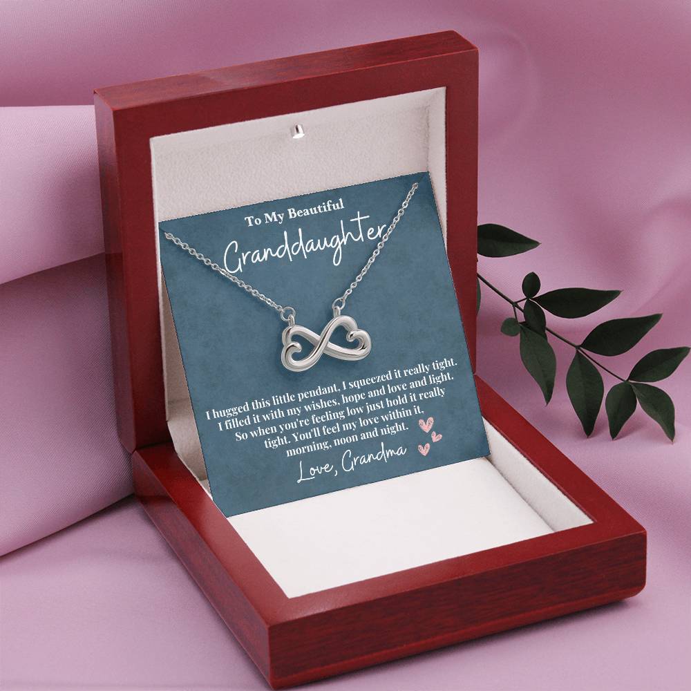 To My Beautiful Granddaughter- Squeezed- Endless Love Necklace