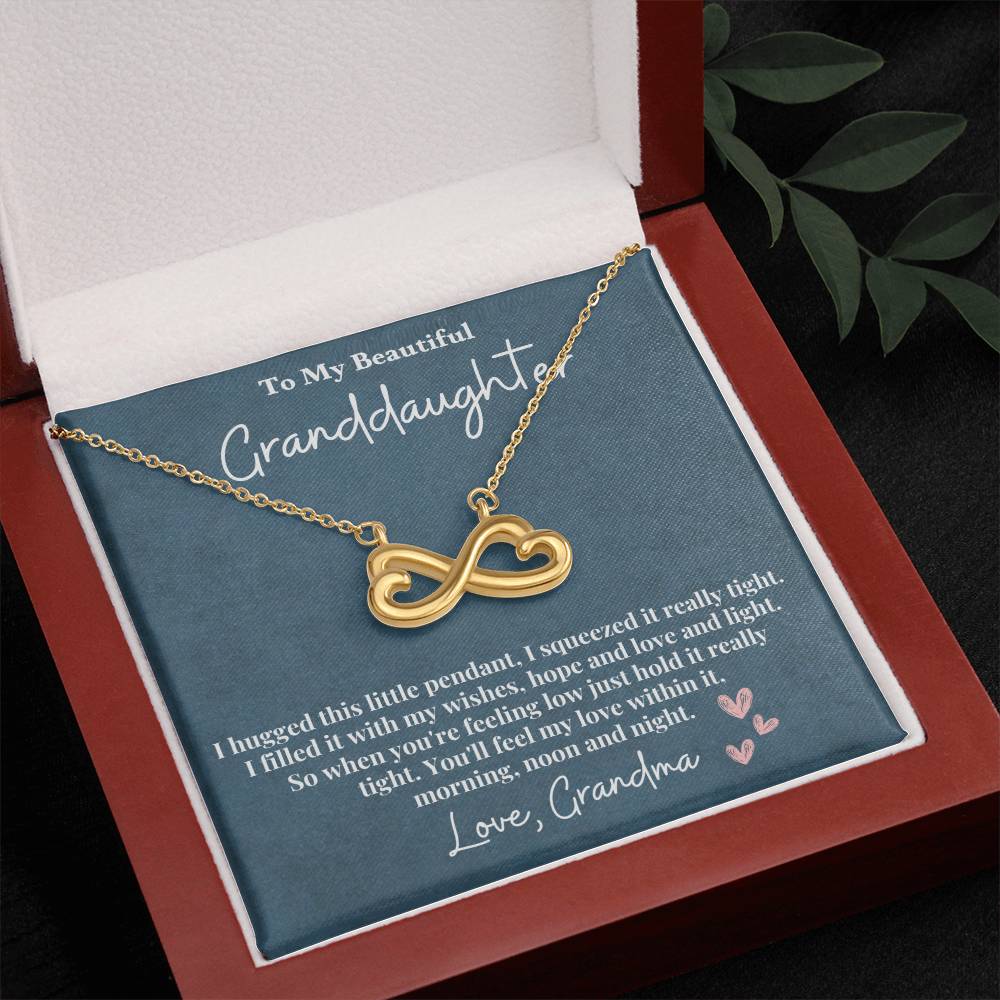 To My Beautiful Granddaughter- Squeezed- Endless Love Necklace