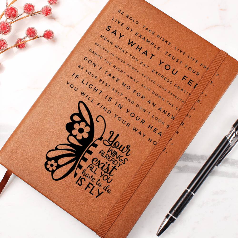 Your wings already exist- Graphic Leather Journal