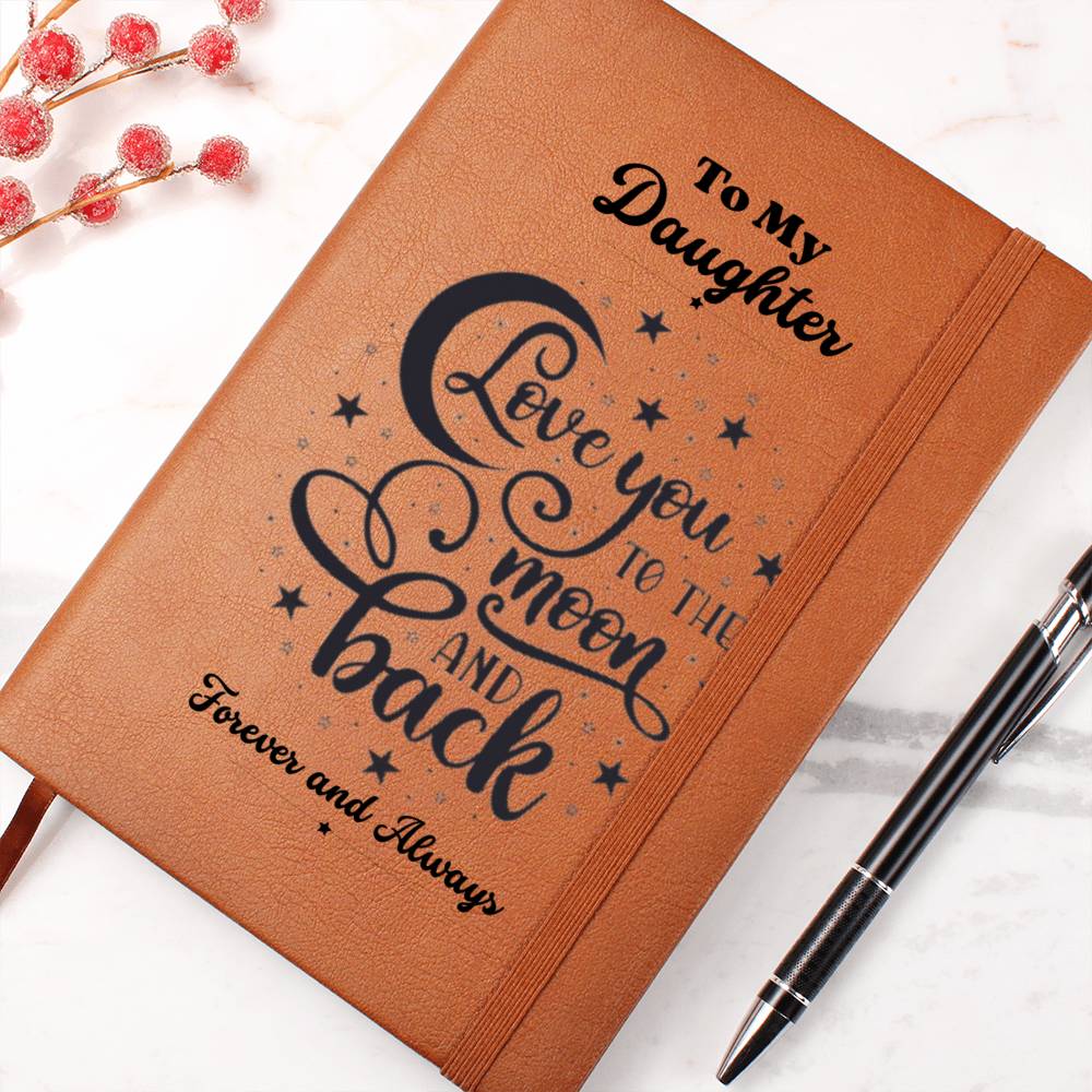 To My Daughter-Love You to the Moon-Graphic Leather Journal