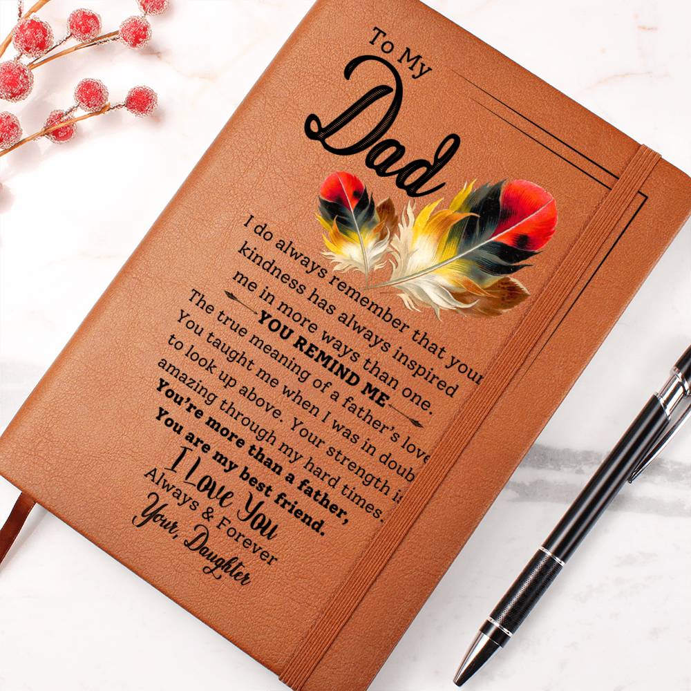 To My Dad- Your Strength Inspires Me- Graphic Leather Journal