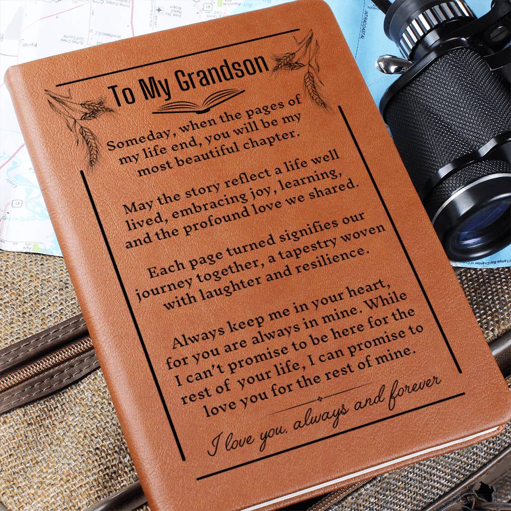 To My Grandson-Pages Of My Life- Leather Graphic Journal