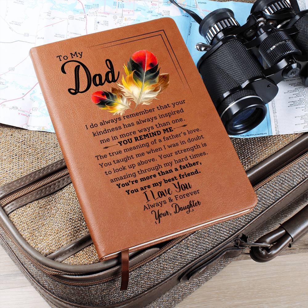 To My Dad- Your Strength Inspires Me- Graphic Leather Journal