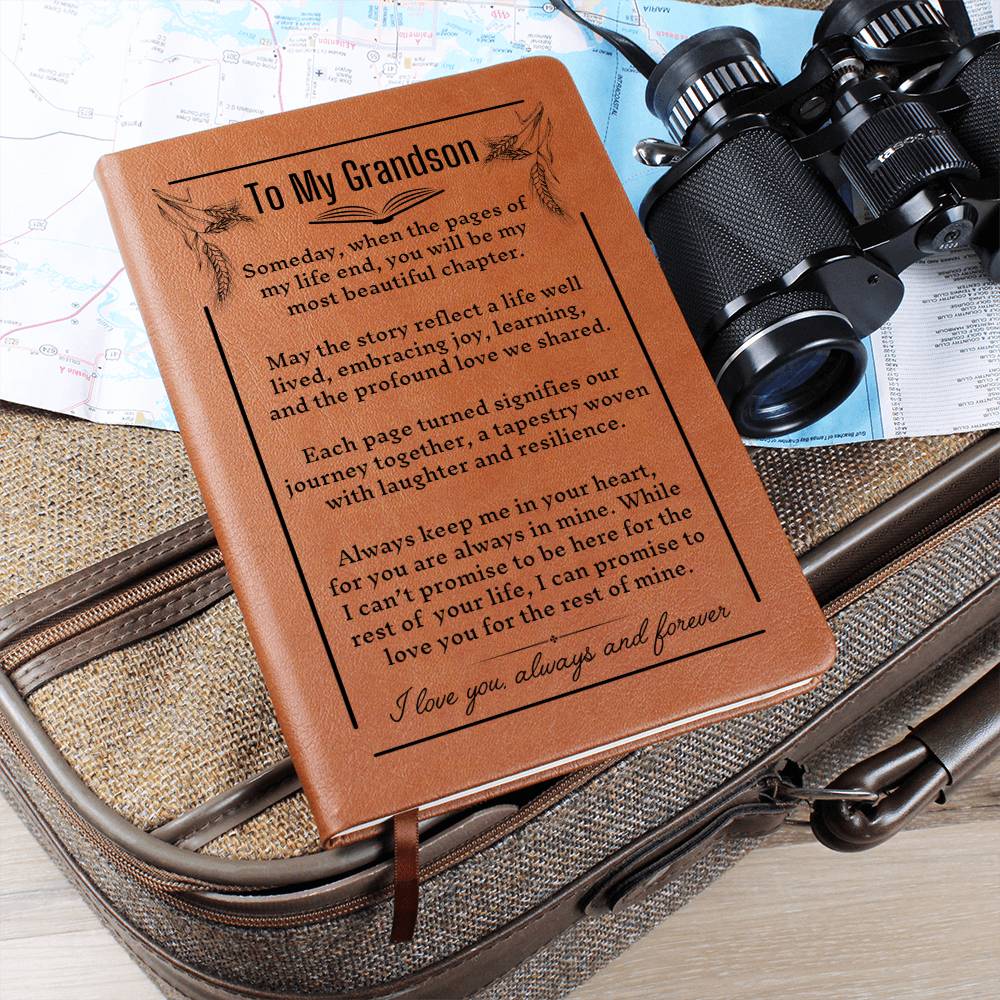 To My Grandson-Pages Of My Life- Leather Graphic Journal