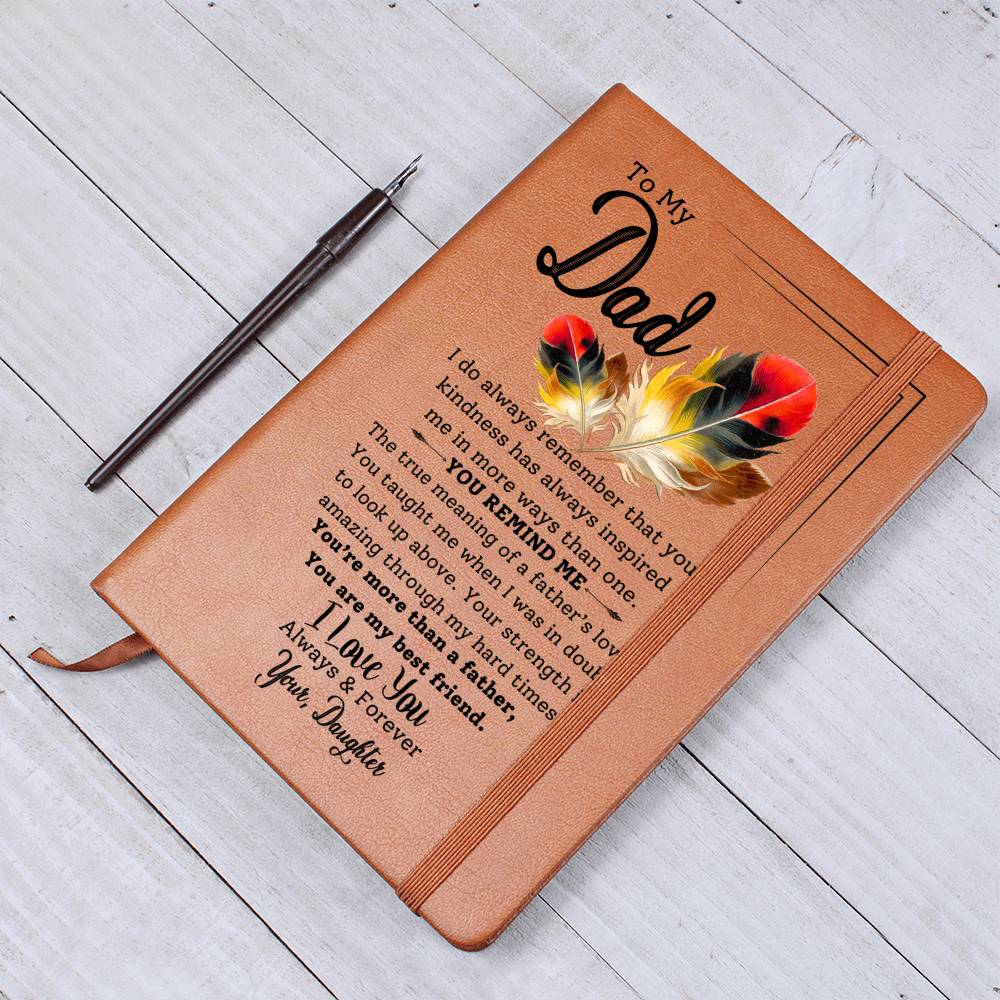 To My Dad- Your Strength Inspires Me- Graphic Leather Journal