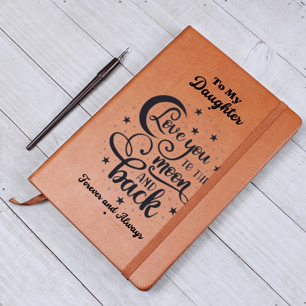 To My Daughter-Love You to the Moon-Graphic Leather Journal