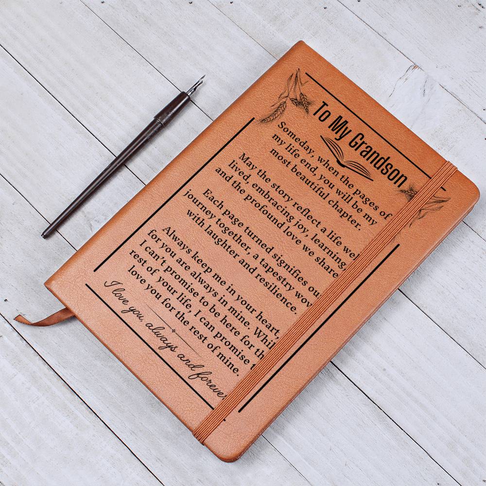 To My Grandson-Pages Of My Life- Leather Graphic Journal