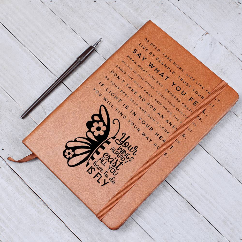 Your wings already exist- Graphic Leather Journal