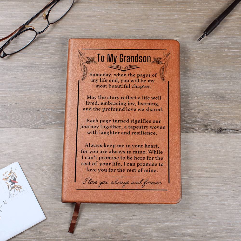 To My Grandson-Pages Of My Life- Leather Graphic Journal