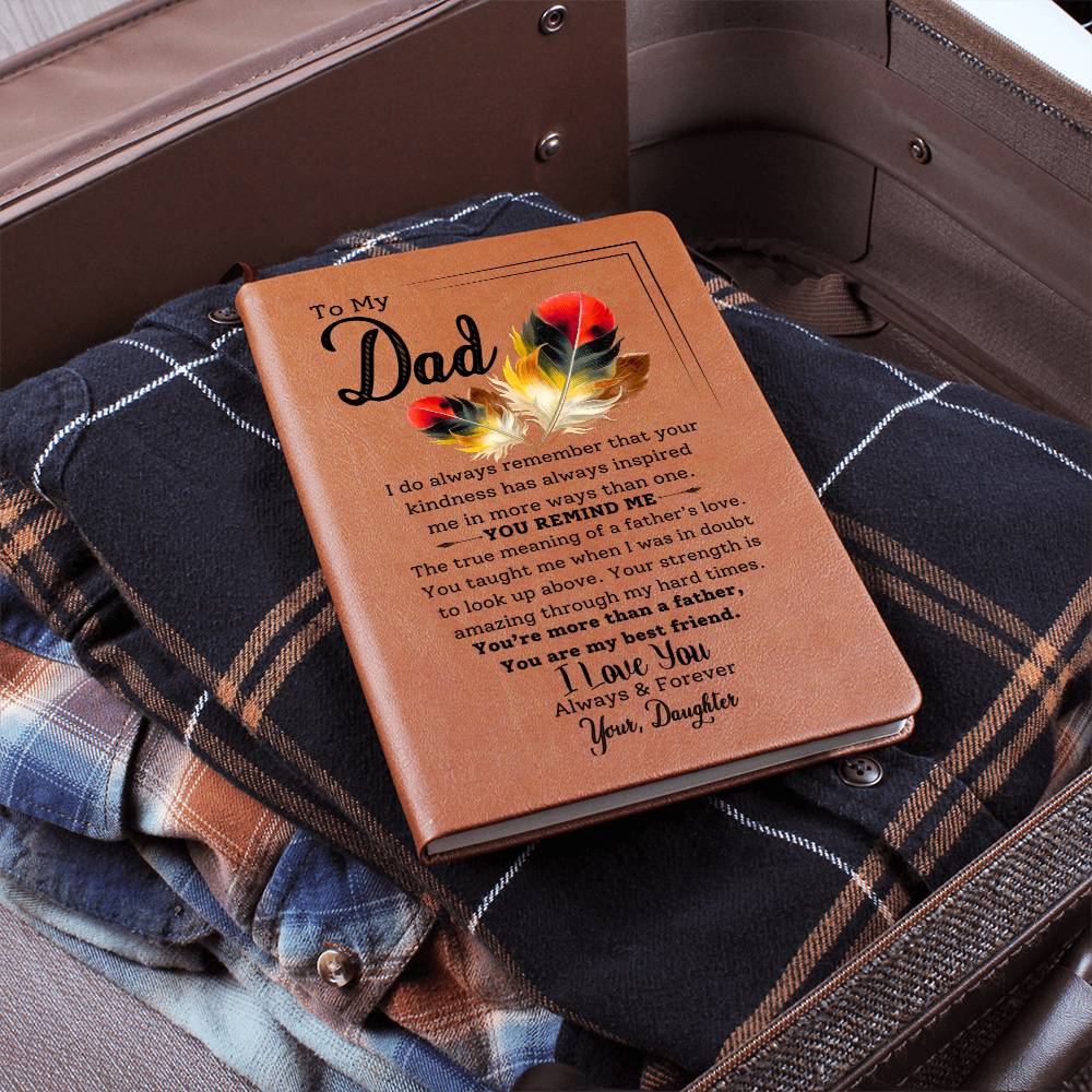 To My Dad- Your Strength Inspires Me- Graphic Leather Journal