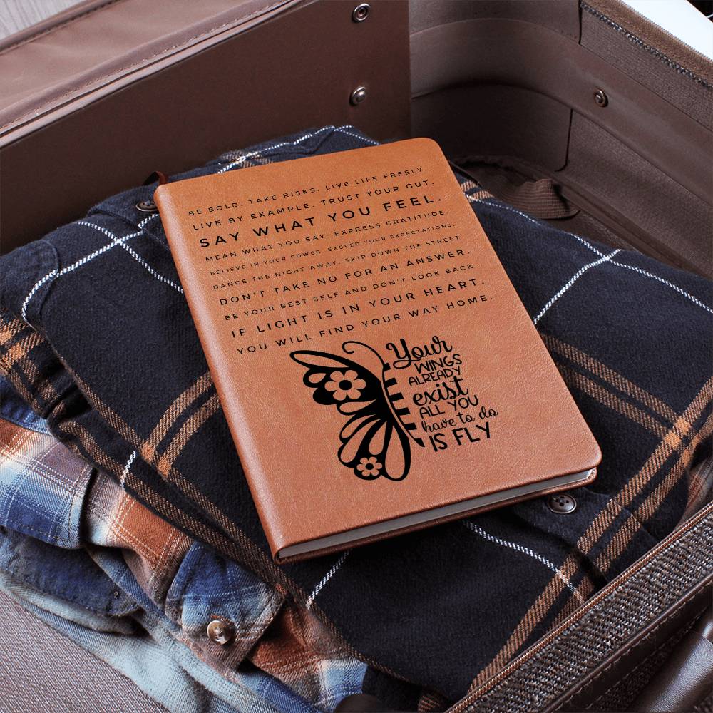 Your wings already exist- Graphic Leather Journal