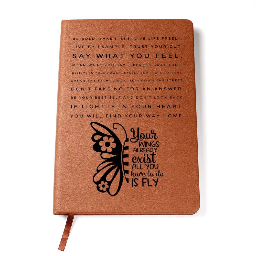 Your wings already exist- Graphic Leather Journal