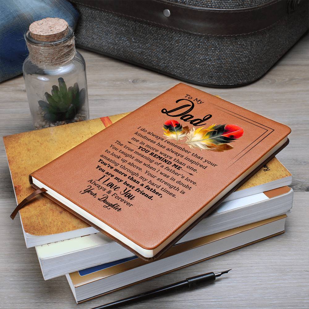 To My Dad- Your Strength Inspires Me- Graphic Leather Journal