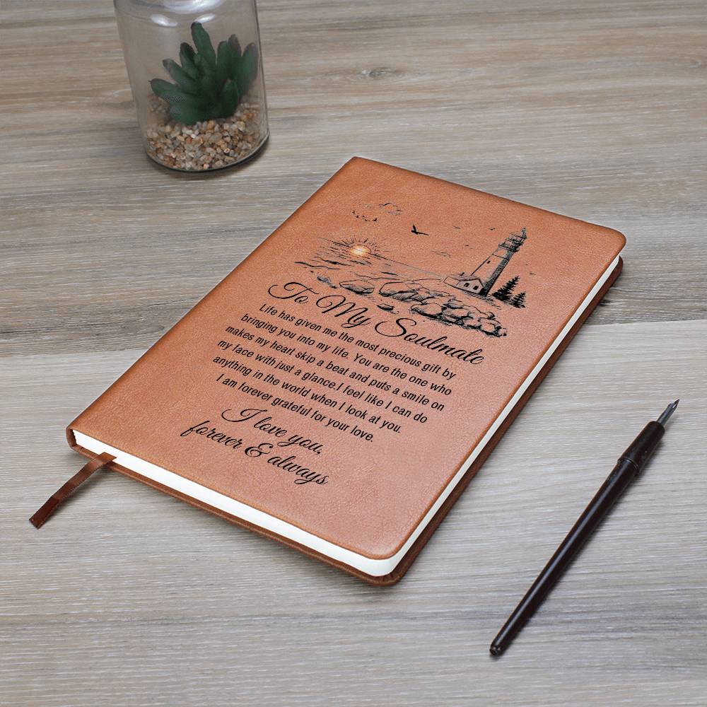 To My Soulmate- GRATEFUL-Graphic Leather Journal