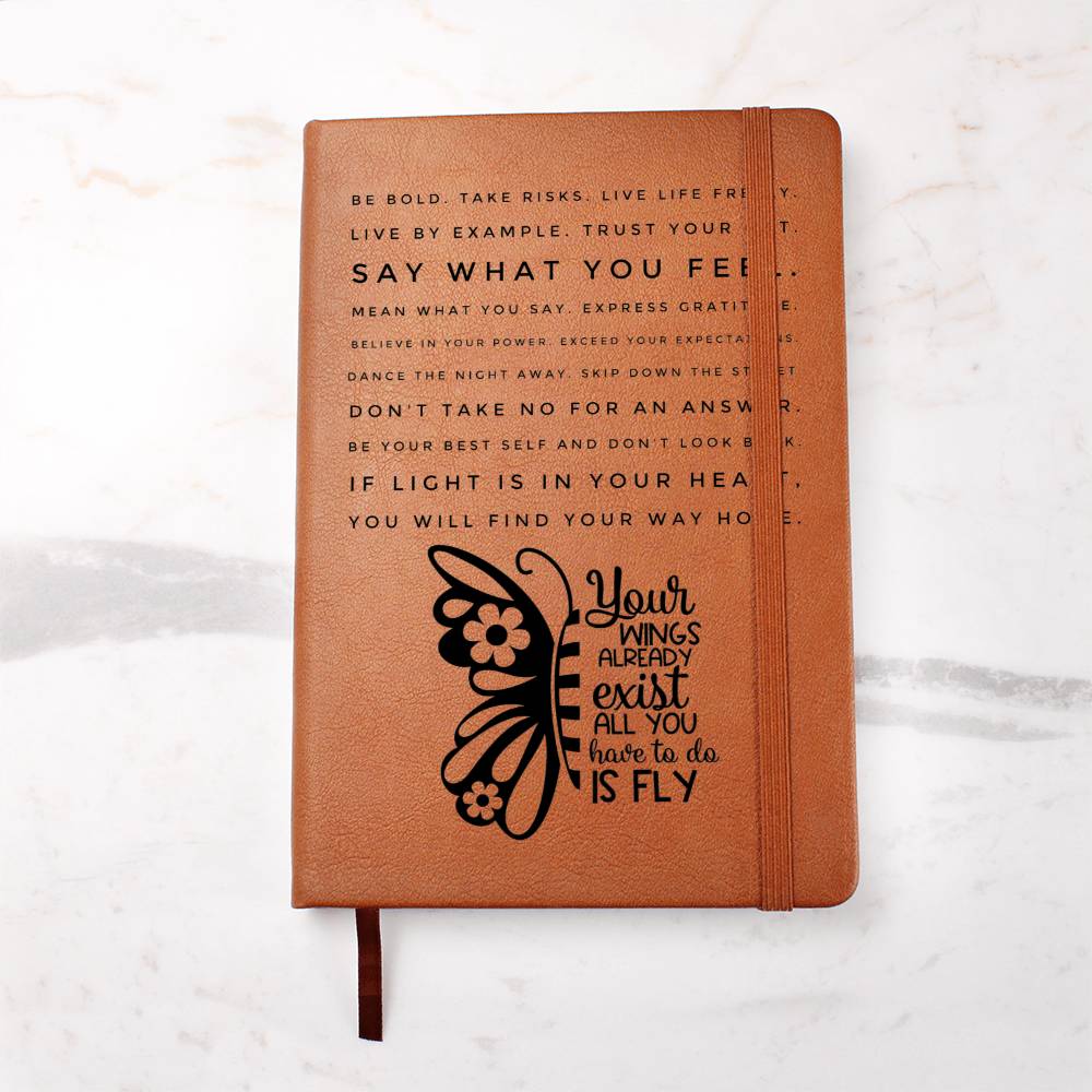 Your wings already exist- Graphic Leather Journal