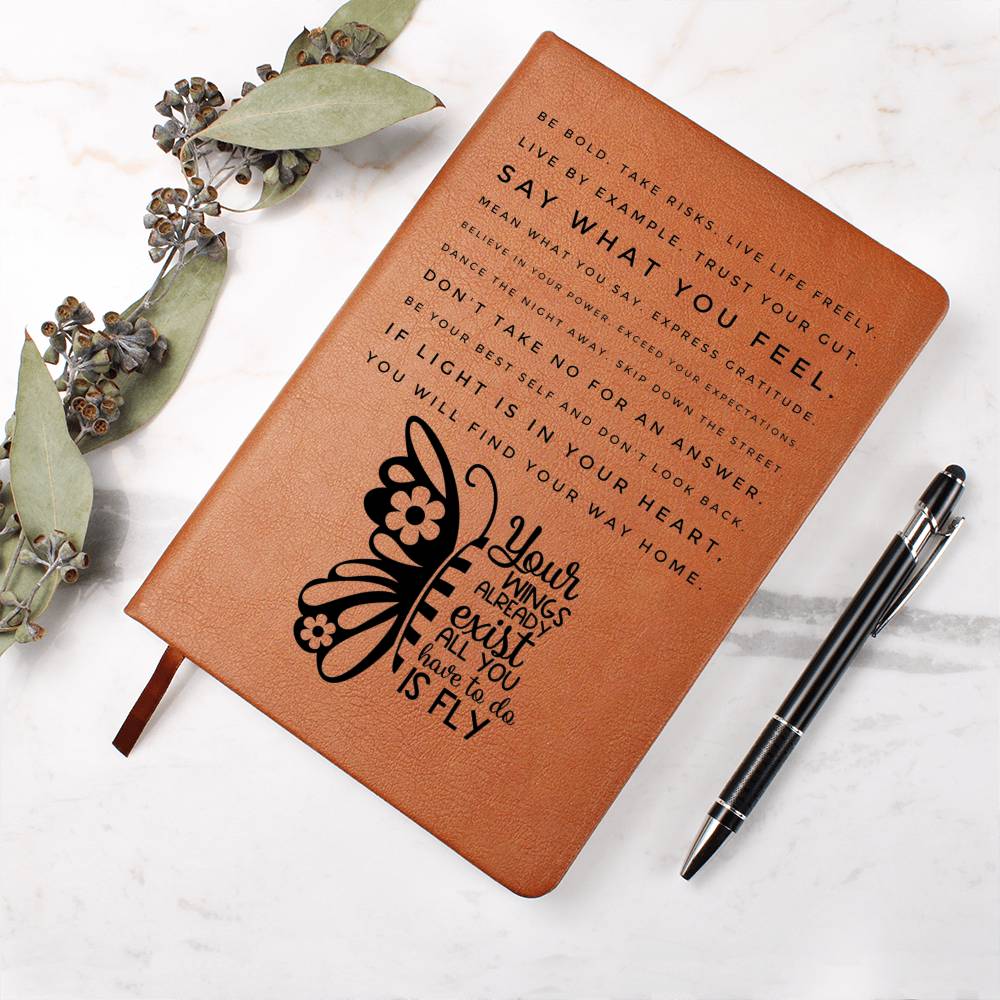 Your wings already exist- Graphic Leather Journal