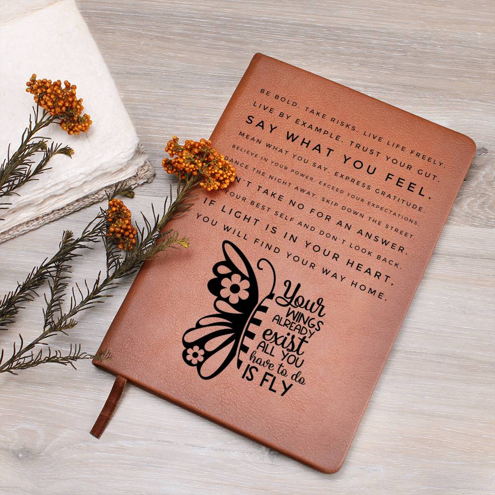 Your wings already exist- Graphic Leather Journal