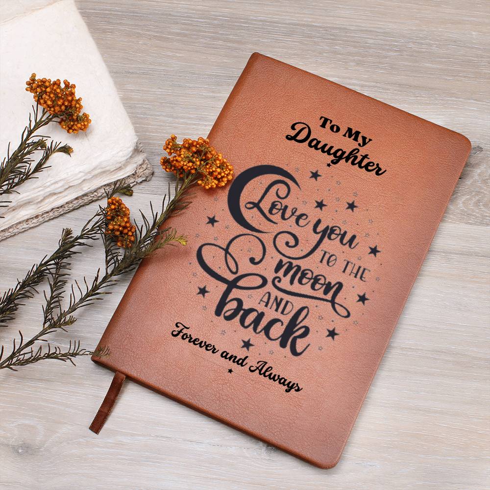 To My Daughter-Love You to the Moon-Graphic Leather Journal