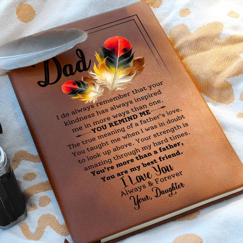 To My Dad- Your Strength Inspires Me- Graphic Leather Journal