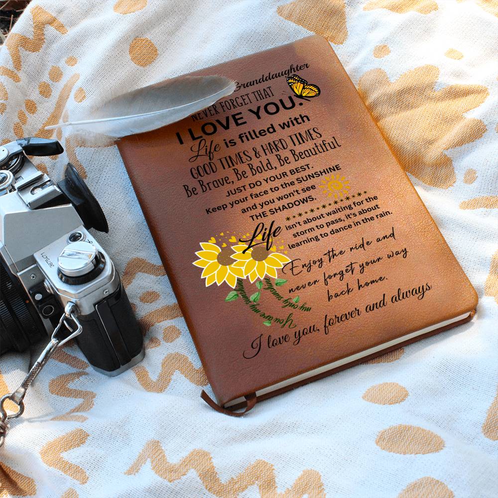 To My Granddaughter- Be Bravem Be Bold- Graphic Leather Journal