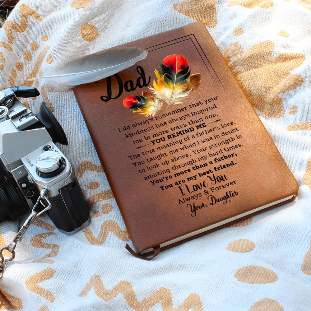 To My Dad- Your Strength Inspires Me- Graphic Leather Journal