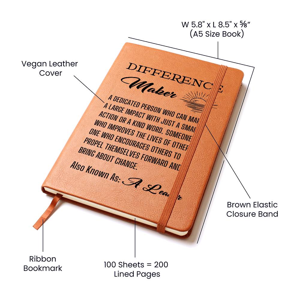 Difference Maker-Graphic Leather Journal